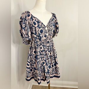 Cleobella Inez Mini Dress In Blush/Blue Size M